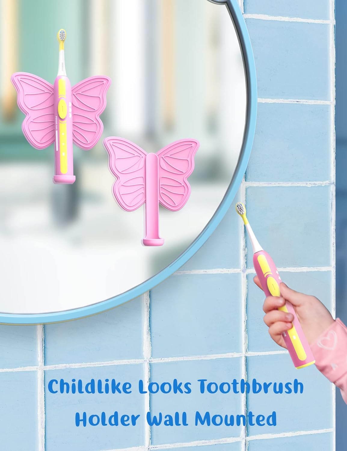 FOSOO Kids Electric Toothbrushes for Ages 3+, Electric Toothbrush Kids with 4 Brush Heads,180 Days Battery Life,2 Modes with Memory,IPX7 Waterproof,2 Minutes Built-in Smart Time (Pink)