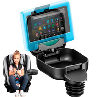Integral Kid's Console - Car Seat Cup Holder Storage Container with Latch and Tablet Mount