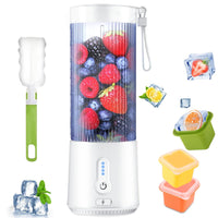 Portable Blender mini blender portable - with 6 Blades & 16 oz Cup - Rechargeable & Waterproof Personal Smoothie Blender for Home, Travel & Sports, Crushes Ice, Baby Food Mixer & USB Charging (16oz, White)
