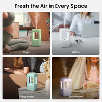 winben Humidifiers for Bedroom, Small Air Humidifier for Home Baby Nursery Indoor Plants, Quiet Ultrasonic Cool Mist for Large Room Office, 600ml Mini Cute Anti-Gravity Design, Easy to Clean, Blue