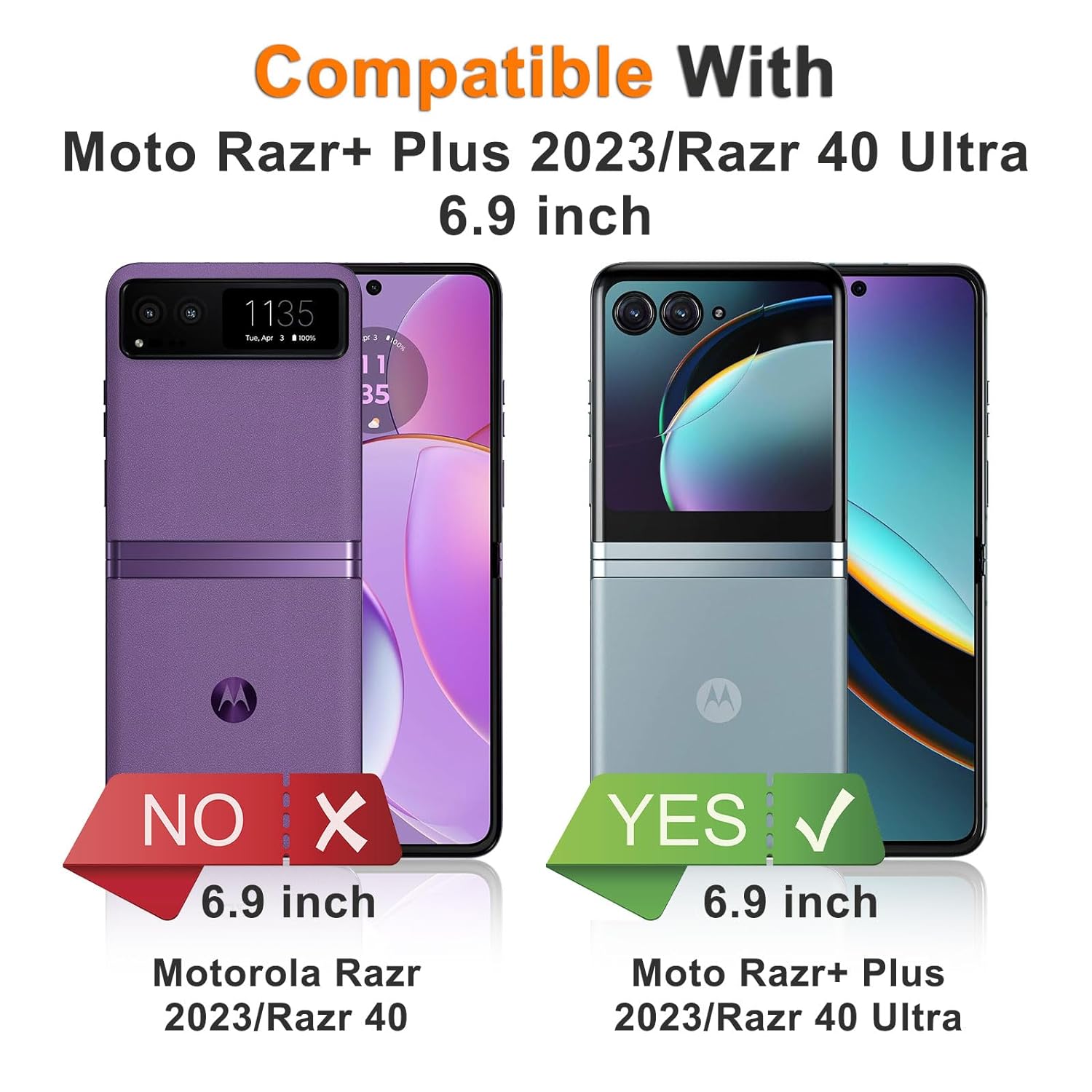 for Motorola Razr+ Plus 2023/Razr 40 Ultra Case, Shockproof Phone Cover, Ultra-Thin Slim Fit Hard PC Protective Cases for Motorola Razr+ Plus 2023/Razr 40 Ultra, Black
