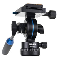 SLIK PRO 700SVH Aluminum Tripod with SVH-501 Compact Fluid Video Head for Mirrorless/DSLR Sony Nikon Canon Fuji Cameras and More - Black (613-352)