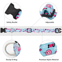 HSIGIO Airtag Dog Collar, Soft Adjustable Premium Nylon Dog Collars, Durable GPS Dog Collars with Stylish Pattern & Waterproof AirTag Holder for Small Medium Large Dogs(XS, Blue)
