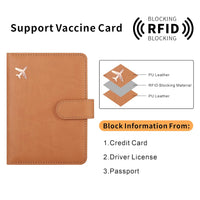 Passport Holder,Passport Holder Card Slots,Cute Passport cover for Women/Men,Waterproof Rfid Blocking Travel Wallet, Brown-fly