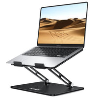 NTMY Laptop Stand Adjustable Aluminum Portable Foldable Computer Stand for Laptops up to 16 Inches (Black)