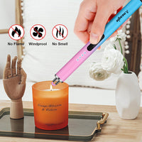 Aneagle Electric Candle Lighter Upgraded USB Type C Rechargeable Candle Lighter Windproof Flameless Plasma and LED Battery Display Arc Safety Lighter for Candle Grill Camping