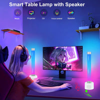 LanSuper Smart LED Light Bars, 17" RGB Gaming Lights Bar with 16 Million DIY Colors, 360° Cylindrical TV Backlight with Double Light Beads, App and Remote Control Music Sync Flow Light Bars