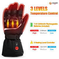 Savior Rechargeable Li-ion Battery Heated Professional Motorcycle Heating Gloves for Men and Women (Works up to 2.5-6 Hours)