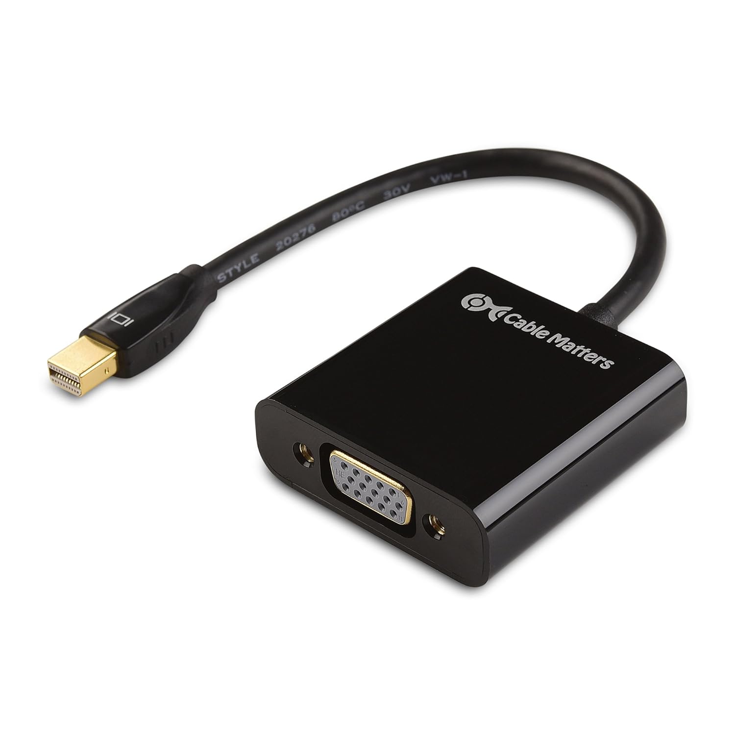 Cable Matters 101003-BLACK Mini DisplayPort to VGA Male to Female Adapter (Black)