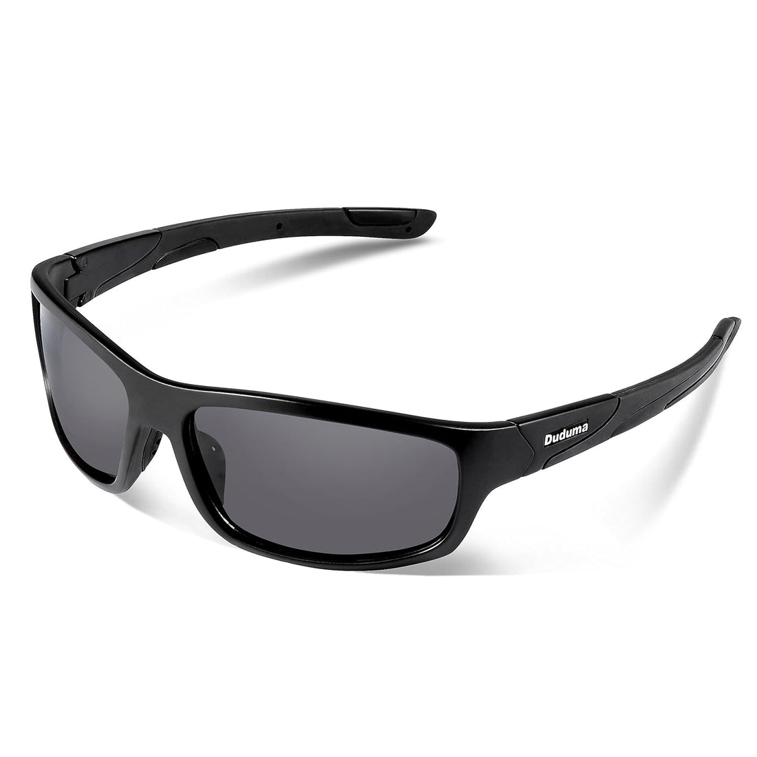 Duduma Polarized Sports Sunglasses for Men Women Baseball Running Cycling Fishing Driving Golf Softball Hiking Sunglasses Unbreakable Frame Du645(Black Matte Frame with Black Lens)