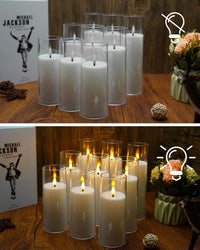 kakoya Flameless Candles Realistic Moving Wick Led Candles (White)