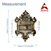 Akatva Decorative Doorbell Button – Finest Quality Bell Push Button – Easy to Install Calling Bell Button – Vintage Décor Doorbell Button Finely Hand Crafted - Antique Brass Finish