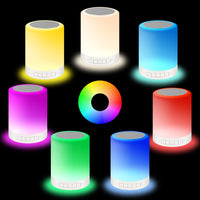 Vepiant Night Light Bluetooth Speaker Wireless Portable Smart Touch Control Lamp for Bedrooms Living Room Portable Bedside Lamp Table,MP3 Music Player Colorful Led Table Lamp(Two Pieces)