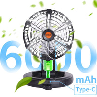 Portable Camping Fan for Tents,Personal USB Desk Fan for Fishing,Battery Operated Fan,36 Hours Work Time, Outdoor Rechargeable Fan with LED Lantern,Hanging Hook,，Black 90