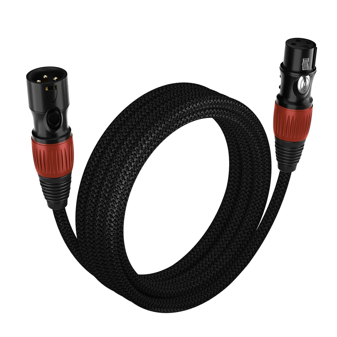 BRIDGEE XLR Microphone Cables (16ft),Braided Premium Balanced XLR Cable 3-Pin Male to Female