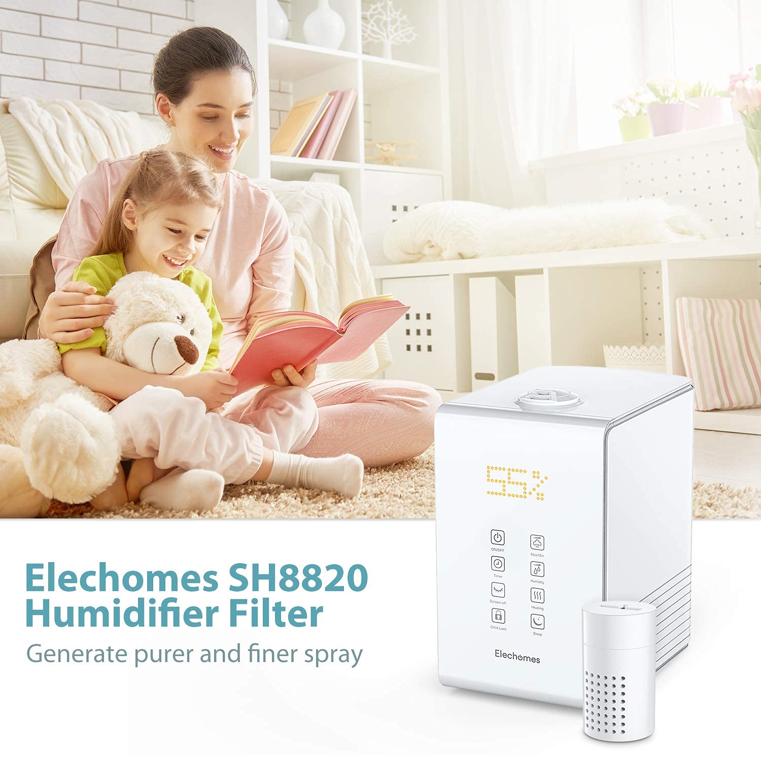 Elechomes Humidifier Filter for SH8820 Humidifiers, Works for Other Brands As Well