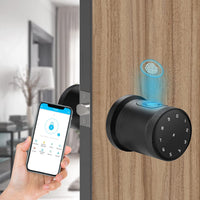 Smart Fingerprint Door Lock, 5-in-1 Keyless Entry Door Lock with Touchscreen Keypad, Smart Electronic Keypad Door Knob for Airbnb Home Hotel Office Apartment