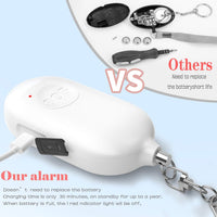 Safesound Personal Alarm Siren Song 2 Pack - 130dB Self Defense Alarm Keychain Emergency LED Flashlight with USB Rechargerable - Security Personal Protection Devices for Women Girl Kid Elderly