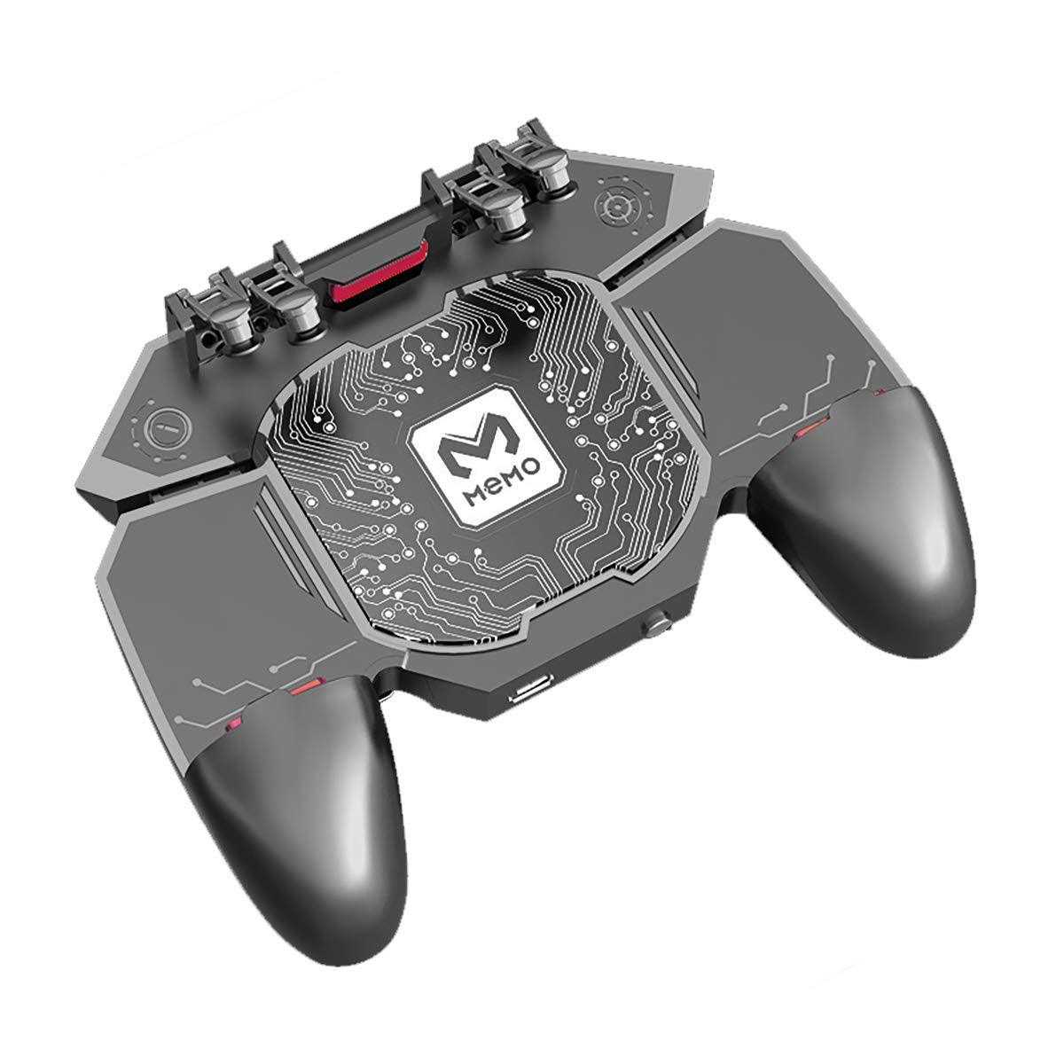 Mobile Triggers, PUBG Trigger Controller with Semiconductor Chip, 6 fingers grip gamepad, L1R1 trigger phone game controller, fits for PUBG/Fotnite/Rules of Survival Game/COD