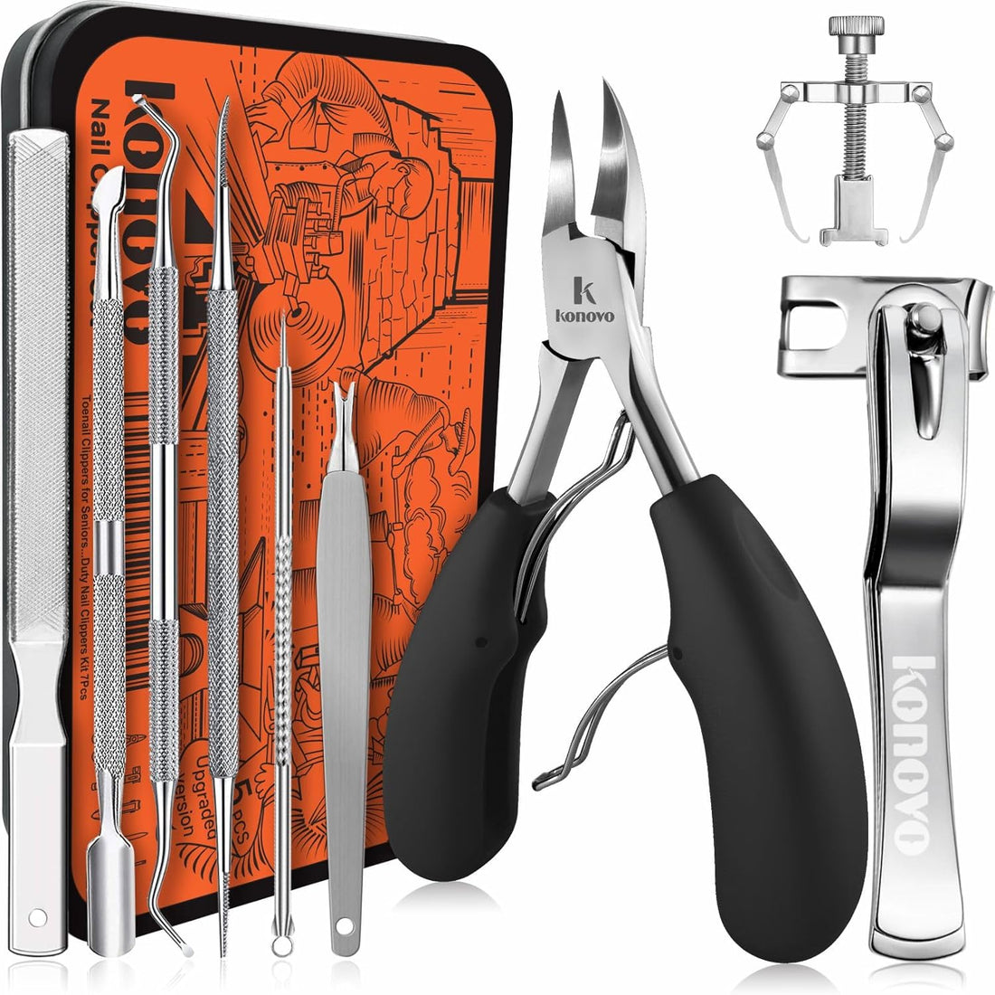 Ingrown Toenail Tools Kit, Ingrown Toenail Removal Correction Clippers, Toe Nail Clipper Set for Ingrown and Thick Nail, Stainless Steel Ingrown Toenail Kit, Professional Pedicure Tool 10PCS