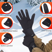 Heated Glove Liners for Men Women, Rechargeable Battery Electric Heated Gloves, Winter Warm Glove Liners for Arthritis Raynaud, Thin Gloves Riding Ski Snowboarding Hiking Cycling Hand Warmers