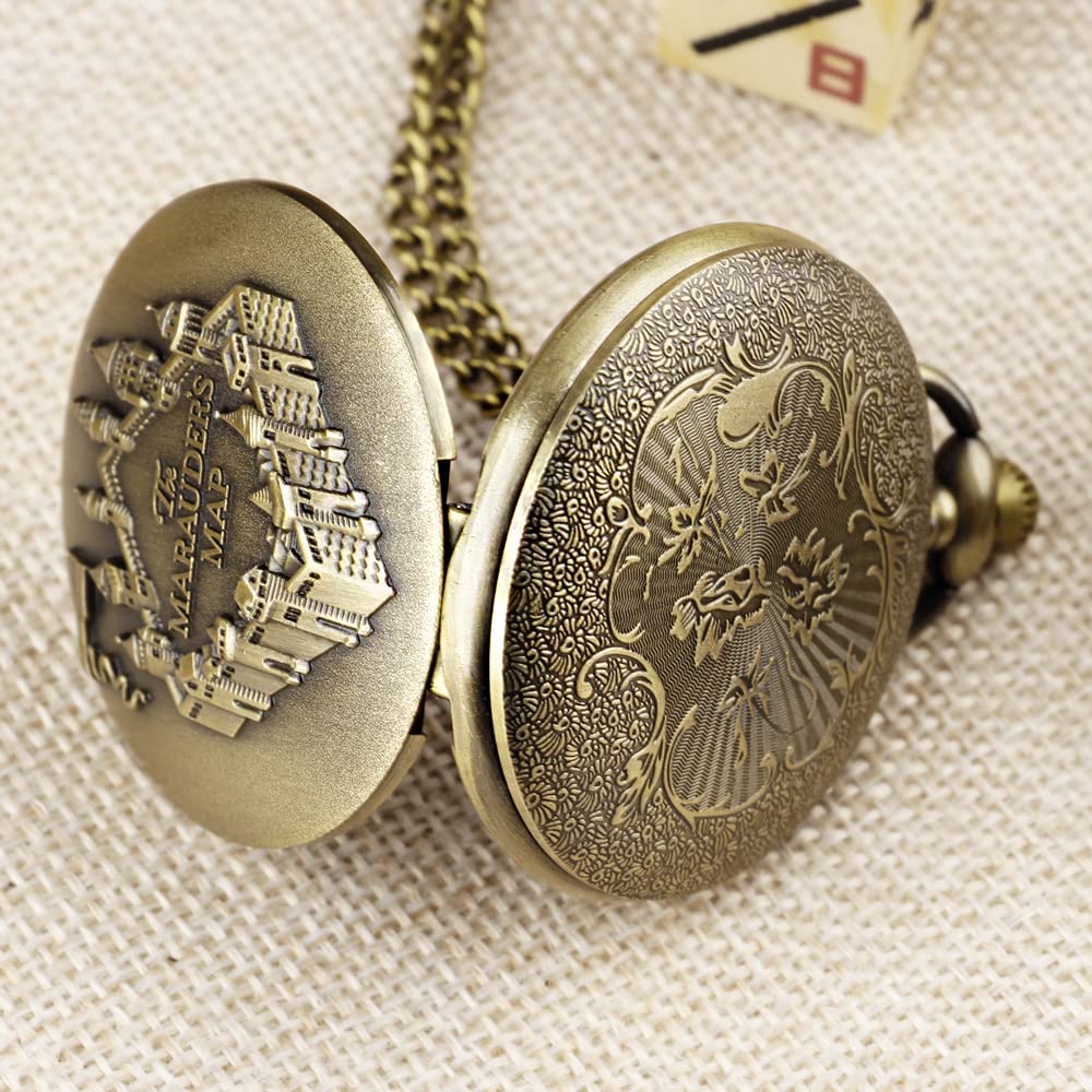 Bronze Quartz Pocket Watch Green Eyes Round Case Shape Pendant Necklace Pocket Watch…