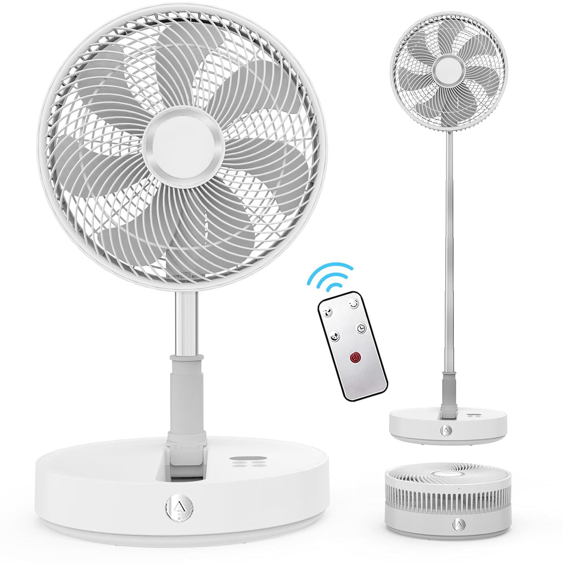 CooCoCo Cooling Fan with Remote Control,12 ” Oscillating Fan,8 Speeds & 9 Timers,Rechargeable Fan,Portable Fan for Travel,Camping,Fishing and Outdoor Use,Ideal Gift for Him,Her,Men,Women,White