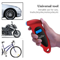 JUSTTOP 2 Pack Digital Tire Pressure Gauge, 150PSI 4 Setting for Cars, Trucks and Bicycles, Backlit LCD and Anti-Skid Grip for Easy and Accurate Reading(Red)