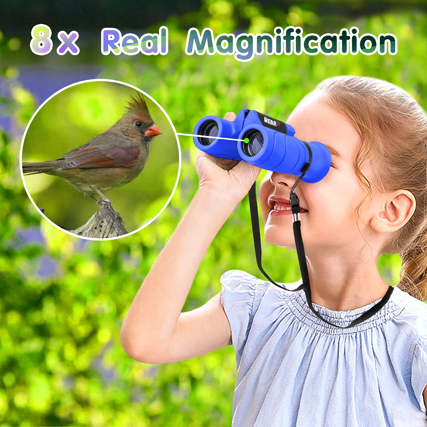 REAPP Binoculars for Kids High-Resolution 8x21, Gift for Boys & Girls Shockproof Compact Kids Binoculars for Bird Watching, Hiking, Camping, Travel, Learning, Spy Games & Exploration