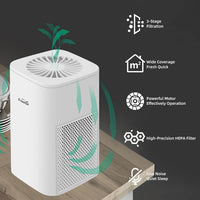 Desktop Air Purifier Portable USB Air Purifiers with HEPA Filter for 323sq.ft Office Bedroom Home, Effectively Removes Pollutants, Cigarette Smoke, Dust, Odor, Super Quiet Powered by USB No Adapter（White)