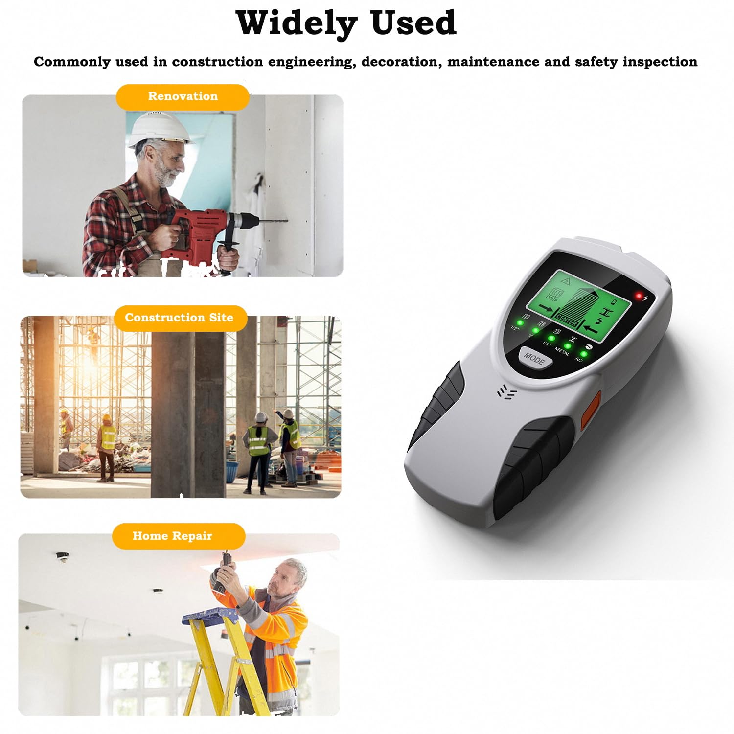 Stud Finder Wall Scanner,5 in 1 Sensor Wall Scanner with LCD Display