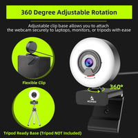 60FPS Streaming Webcam with Ring Light, Fast AutoFocus, Built-in Privacy Cover, 2021 NexiGo N960E USB 1080P Web Camera, Dual Stereo Microphone, for Zoom Meeting Skype Teams Twitch