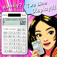 UNIONE Two Line Display, Desktop Calculator. History Function, Desktop Business Calculator with LCD Display Screen