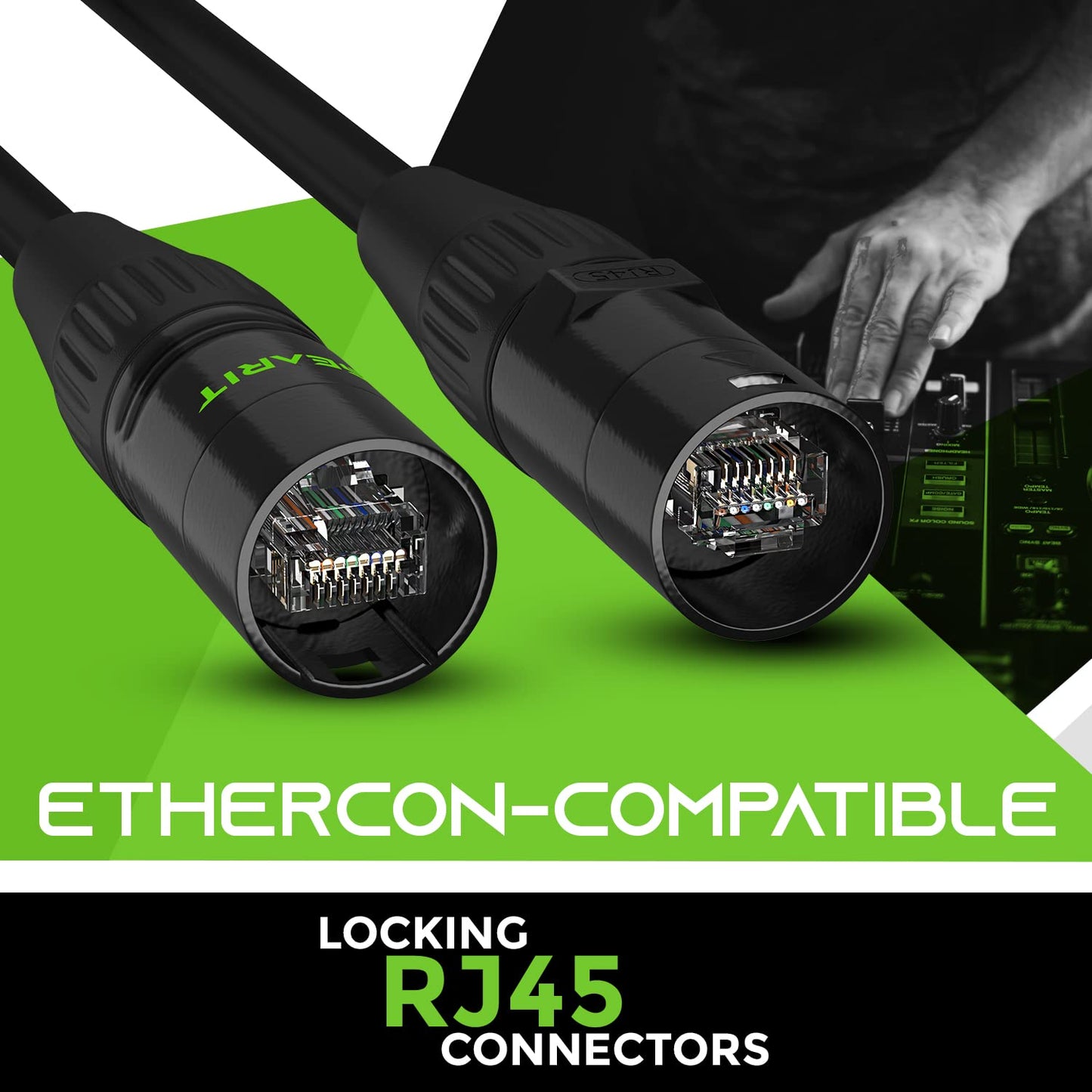 GEARit 4CH Extender & 25ft EtherCon-Compatible Cable – Packaging