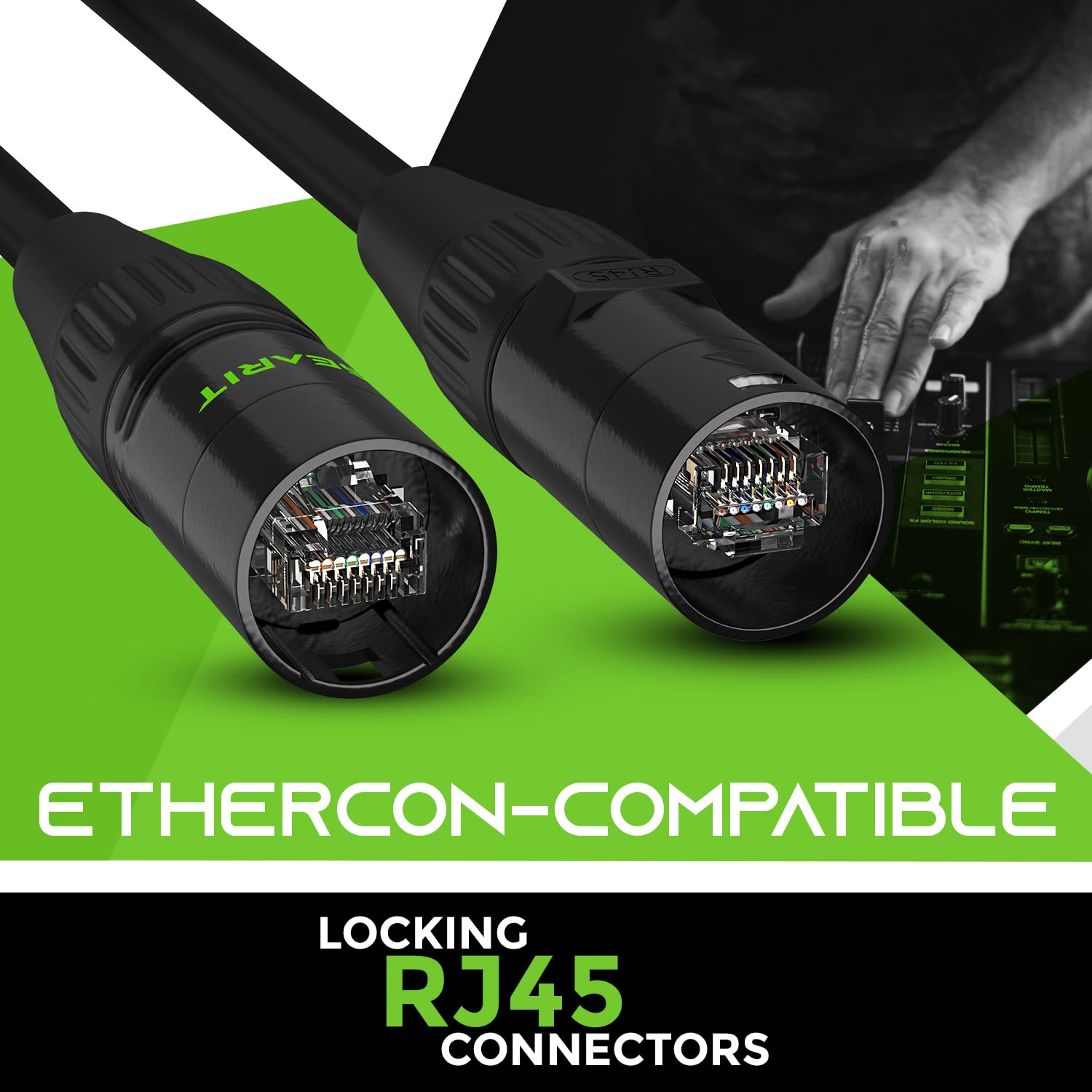 GEARit 4CH Extender & 25ft EtherCon-Compatible Cable – Packaging