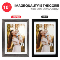 Frameo 10.1 Inch WiFi Digital Picture Frame Built-in 32GB Storage 1280 * 800 IPS HD Touch Screen Smart Electronic Digital Photo Frame Slideshow, Easy to Share Photos and Videos