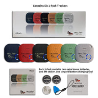 Bluetooth Asset Tracker - Key Finder, Item Tracker, Phone Finder, Wallet, Purse, Backpack, Luggage, Extra Batteries, Inventory List, GPS Tracking Tags by TallyGo (Multi-Color, 6 Pack)