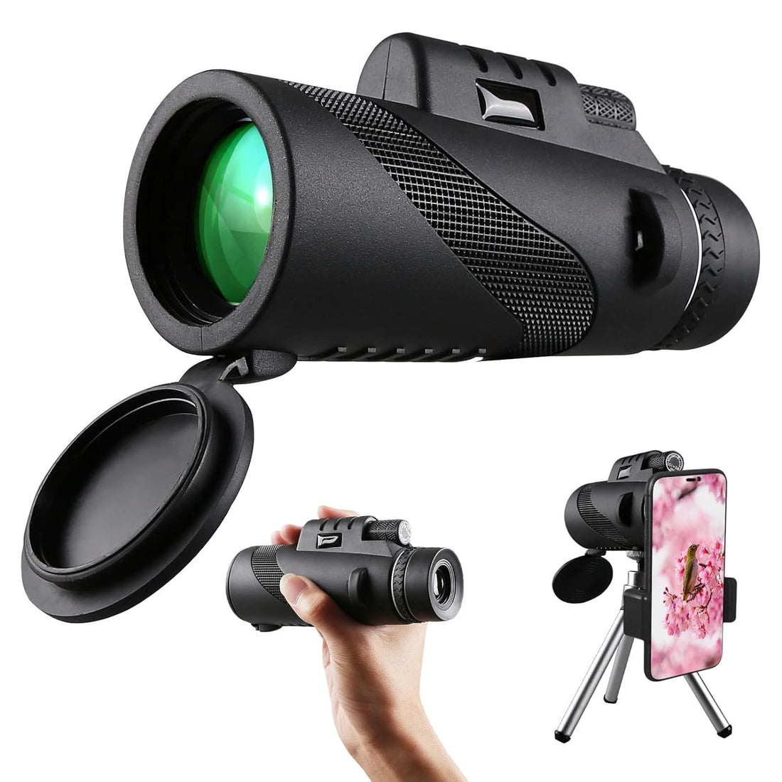 40x60 Monocular-Telescope High Powered Monocular for Adults Monocular for Smartphone Adapter Monocular Telescope Hunting Wildlife Bird Watching Travel Camping Hiking