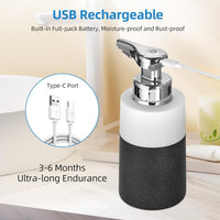 Automatic Soap Dispenser Touchless: 10oz Liquid Soap Dispenser, Hand Free Soap Dispenser Rechargeable Soap Dispenser, for Bathroom, Kitchen, Hotel