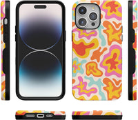 Casely Designed for iPhone 15 Pro Case | Color Splash | Abstract Retro Floral Bold Case | Compatible with MagSafe