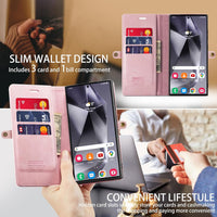 Samsung Galaxy S24 Ultra 5G Wallet Case with [RFID Blocking] Card Holder Kickstand Magnetic,Leather Flip Case Wallet for Samsung Galaxy S24 Ultra 6.8 Inch (Pink)