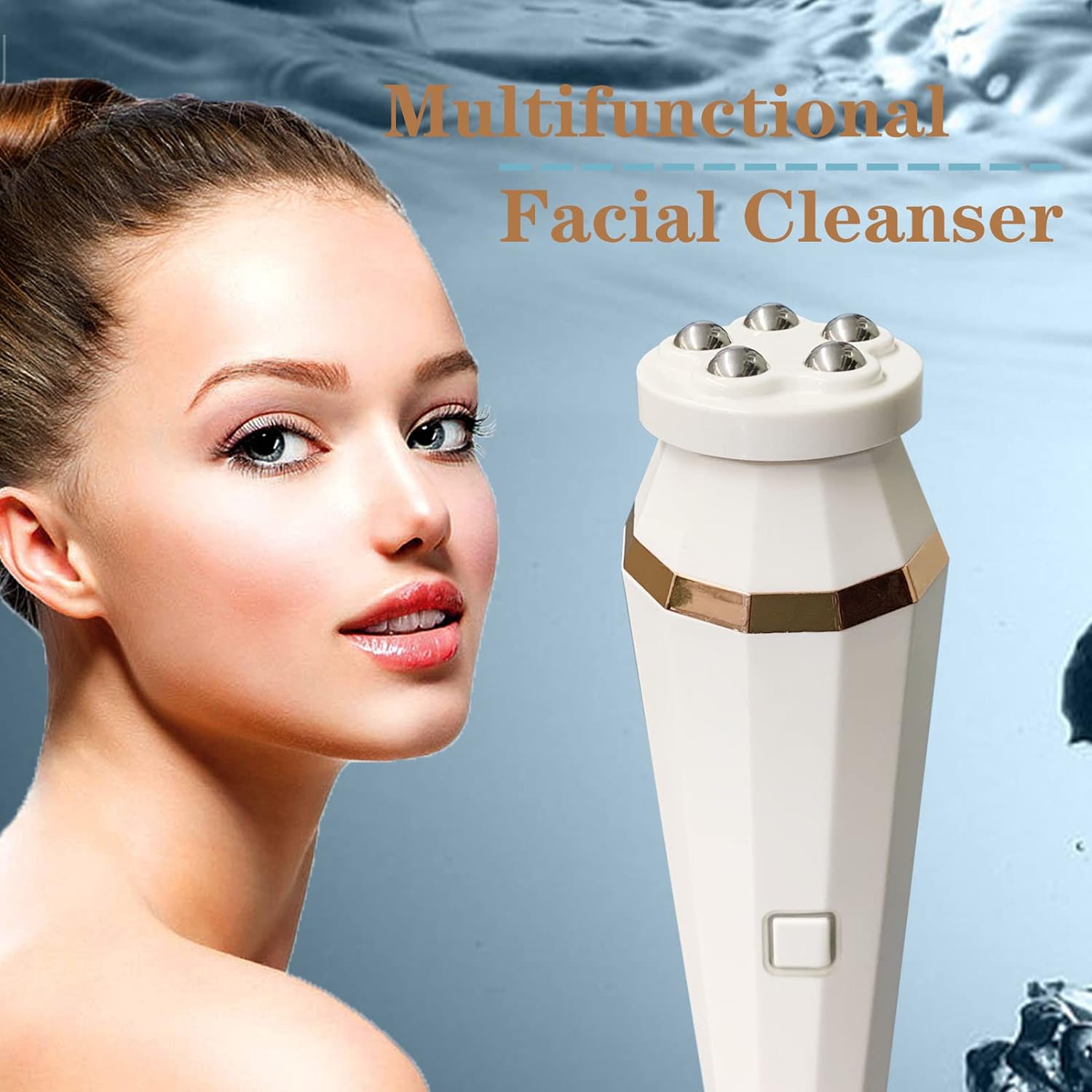 Facial Cleanser Brush Rotating Rechargeable Cleansing Instrument Waterproof Electric Face Scrubber for Women & Men Effective Cleaning and Skin Care, 4 Heads & 3 Speeds