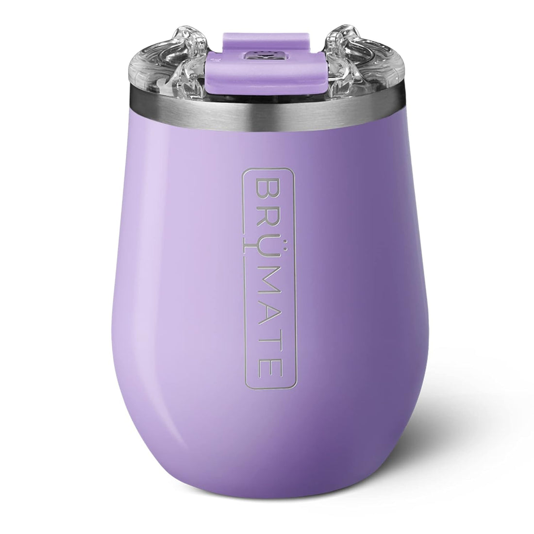 BrüMate Uncork'd XL 14oz Wine Glass Tumbler with Splash-Proof Lid - Made with Vacuum Insulated Stainless Steel (Violet)
