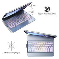 GGH Keyboard Case For Ipad Pro 11 Inch 3Rd Generation 2021Â–360° Rotatable Touchpad Dark Blue, Bluetooth