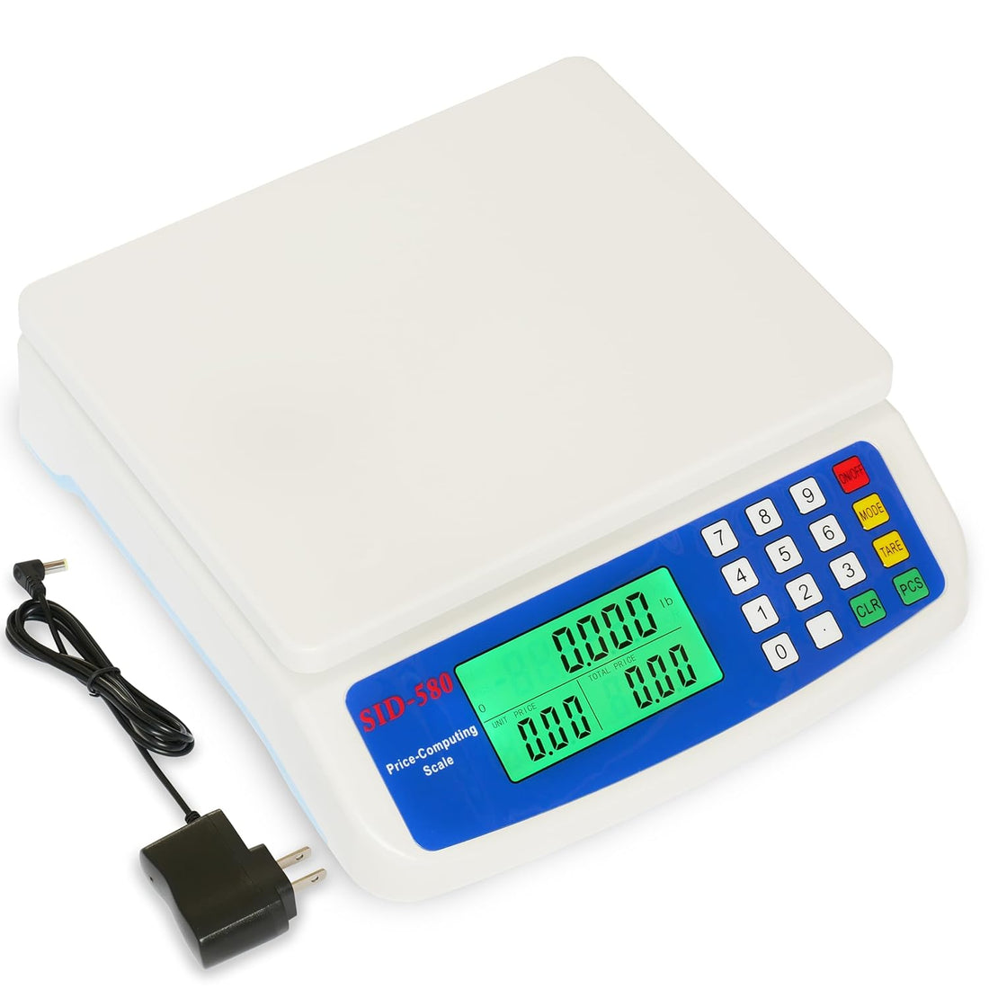 30kg x 1g Computer Electronic Scale, MOCCO LCD Commercial Food Product Scale 66LB Capacity with AC Adapter for Weighing Meats in Kitchen Stores Restaurant Market