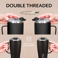 BrüMate Toddy 22oz 100% Leak Proof Insulated Coffee Mug with Handle & Lid - Stainless Steel Coffee Travel Mug - Double Walled Coffee Cup (Ice White)