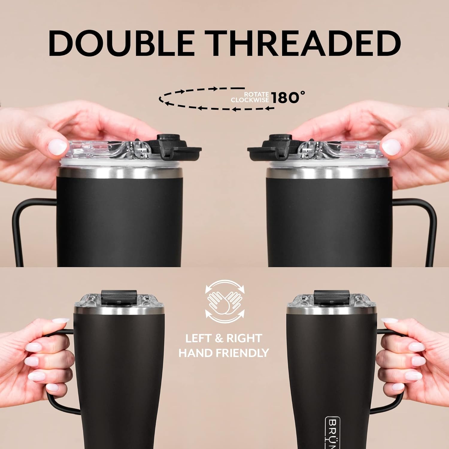 BrüMate Toddy XL - 32oz 100% Leak Proof Insulated Coffee Mug with Handle & Lid - Stainless Steel Coffee Travel Mug - Double Walled Coffee Cup (Matte Gray)