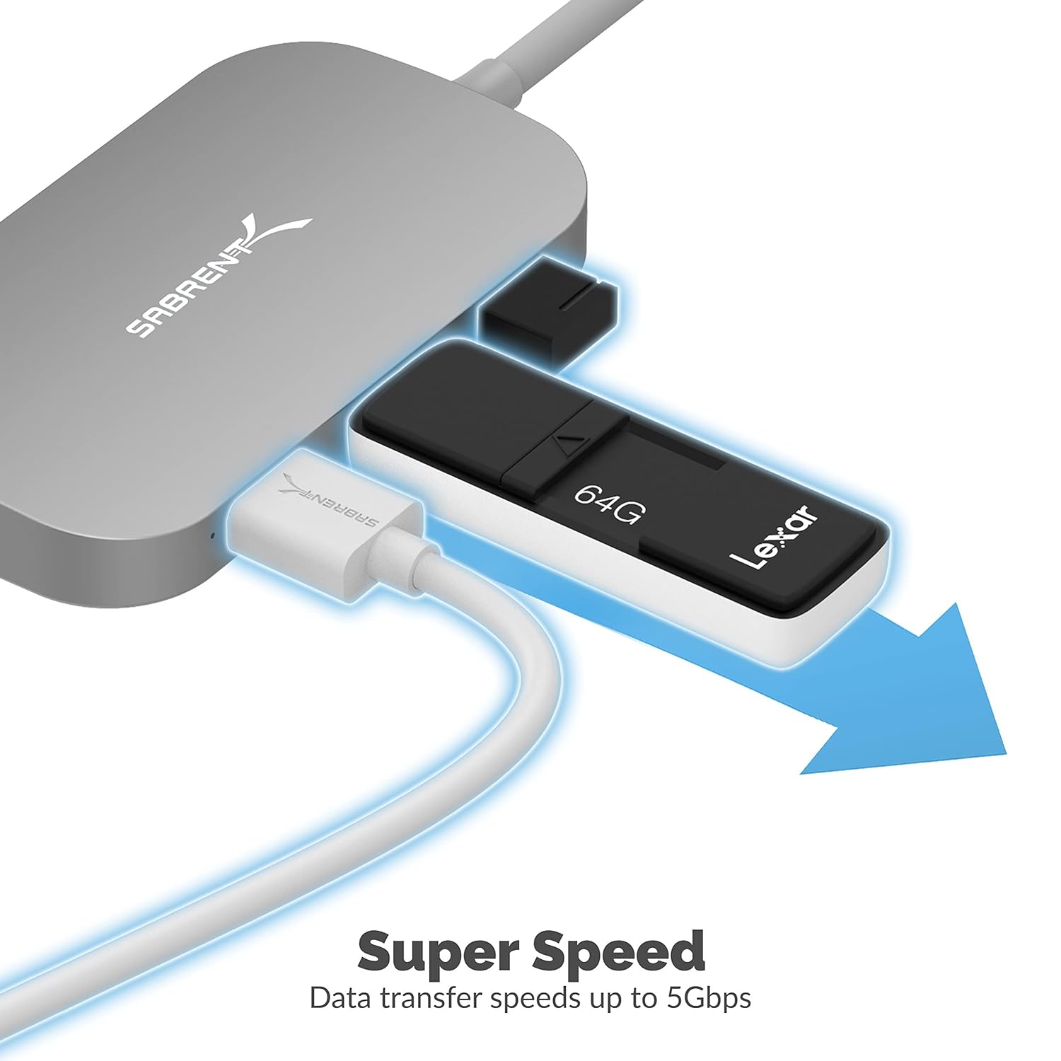 Sabrent 8-in-1 USB Type-C Hub with HDMI(4K) Output, 100W PD Type-C Port, 3 USB 3.0 Ports, 1 USB 2.0 Port, SD/MicroSD Multi-Card Reader [4K and Power Delivery Support] (DS-UHCR)