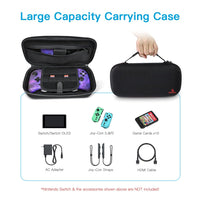 NexiGo Switch Controller Carrying Case for Nintendo Switch, Game Storage Case with 10 Game Card Holders, Compatible with Gripcon, Joy-Cons and Accessories