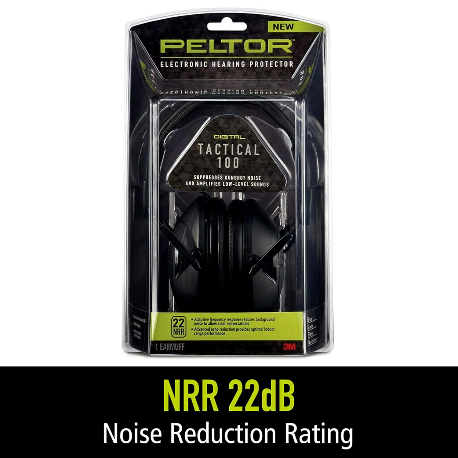 Peltor Sport RangeGuard Electronic Hearing Protector, NRR 21 dB, Ear Protection for the Range, Shooting and Hunting